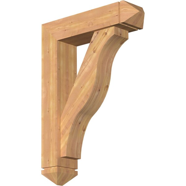 Ekena Millwork Funston Arts and Crafts Smooth Bracket w/ Offset Brace, Western Red Cedar, 7 1/2"W x 30"D x 42"H BKT0806X30X42FST03SWR - main
